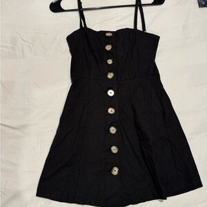 Elegant Black Button-Down Dress